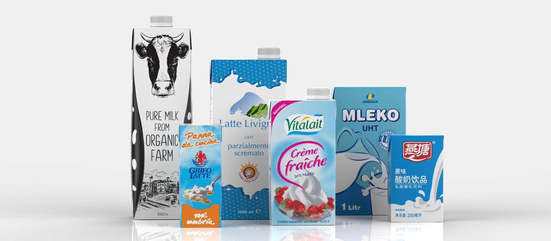 Produits laitiers et laitiers UHT remplis dans un emballage en carton aseptique IPI